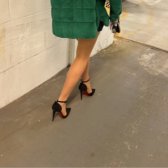 Christian Louboutin Astrids Bride Black Suede Heels - Picture 13 of 14